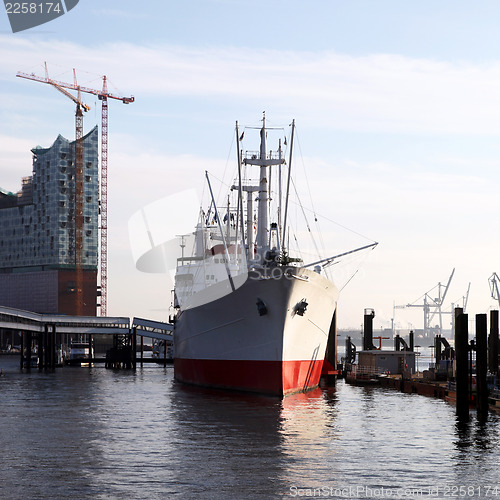 Image of Ship docked alongside a jetty