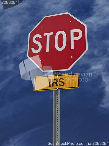 Image of stop irs post sign