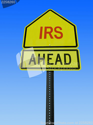 Image of irs ahead post sign