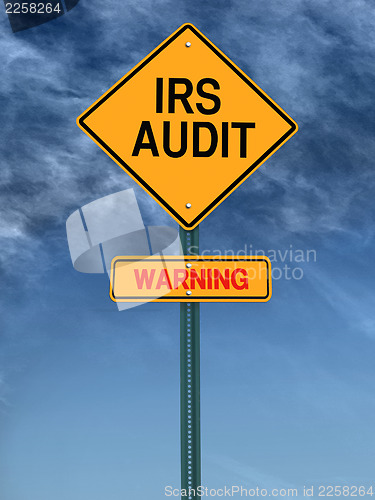 Image of warning irs audit post sign