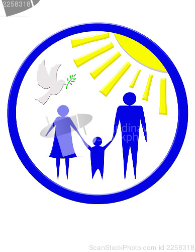 Image of Illustration of family of three persons