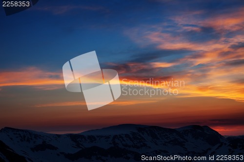 Image of Beautiful sunrise in mountains