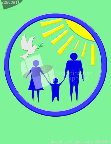 Image of Illustration of family of three persons