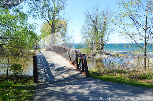 Image of Bridge over small river.