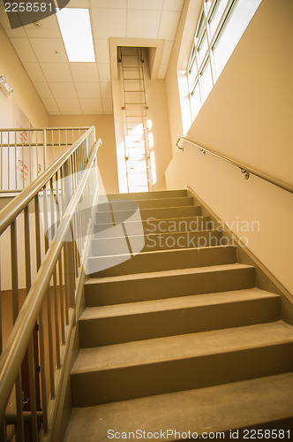 Image of Stairwell and emergency exit in building