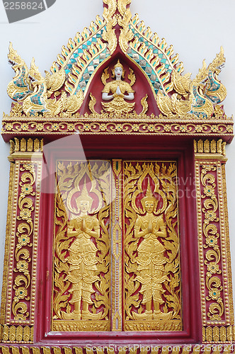 Image of Thai temple window in Chiang Mai