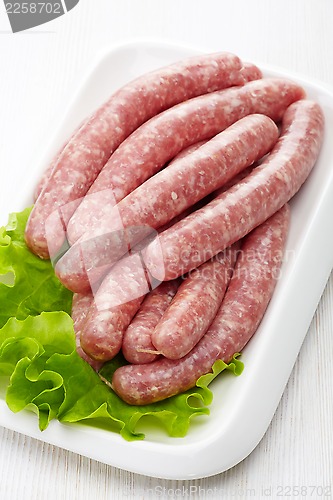 Image of fresh raw minced meat sausages