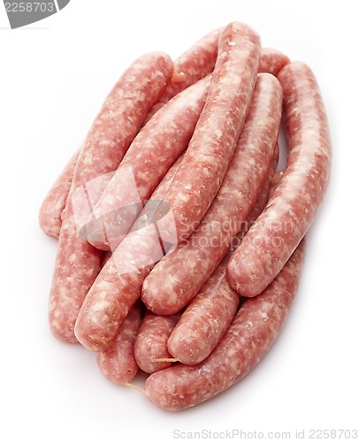 Image of fresh raw minced meat sausages