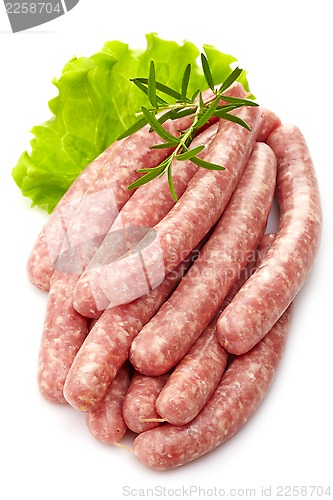 Image of fresh raw minced meat sausages