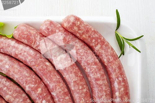 Image of fresh raw minced meat sausages