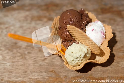 Image of Italian ice cream in bowl