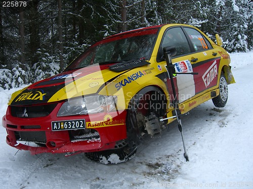 Image of Crashed rally car