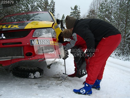 Image of Crashed rally car