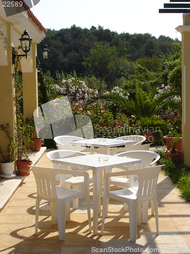 Image of Tables in the sun