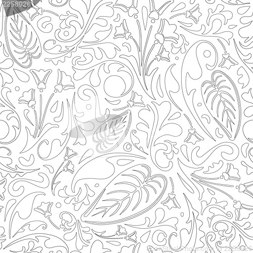 Image of Outlined floral pattern