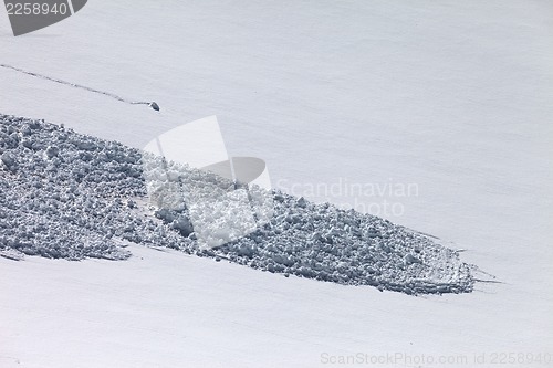 Image of Snow slope with trace of avalanche
