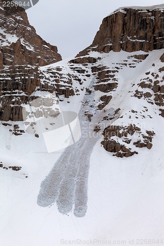 Image of Snowy rocks and avalanche