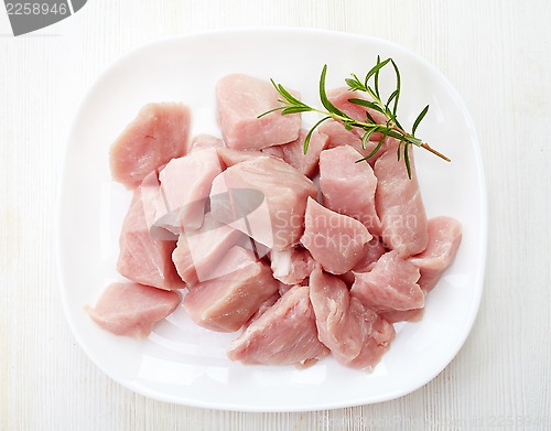 Image of raw pork meat pieces