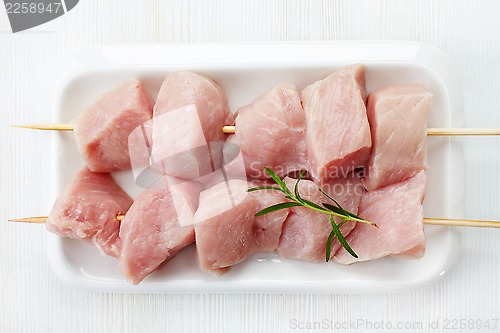 Image of raw pork meat pieces