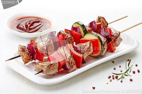 Image of grilled pork fillet and vegetables