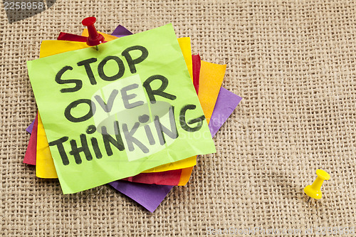 Image of stop overthinking reminder