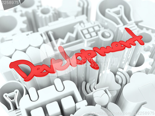 Image of Development Concept on White Background.