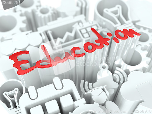 Image of Education Concept on White Background.