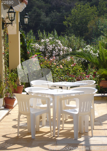 Image of Tables in the sun