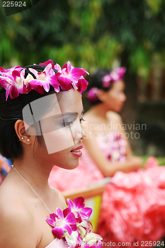 Image of Beautiful Thai girl participates in a parade, Phuket, Thailand -