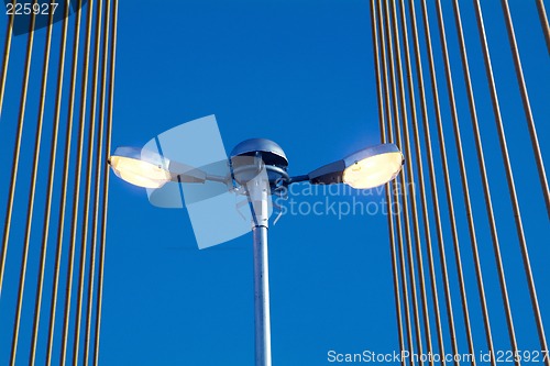 Image of Street light on bridge