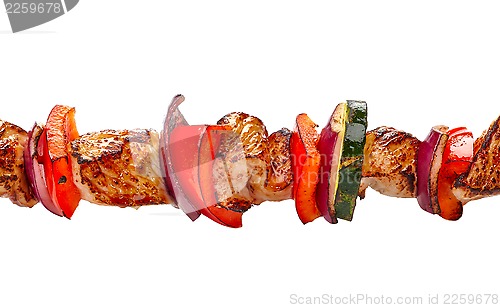 Image of grilled pork meat and vegetables