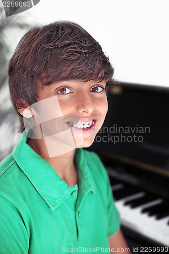 Image of Cute boy with dental braces