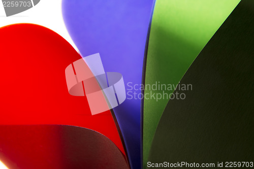 Image of closeup colorful papers