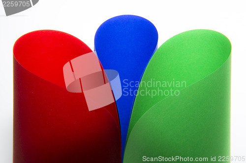 Image of curved, colored paper