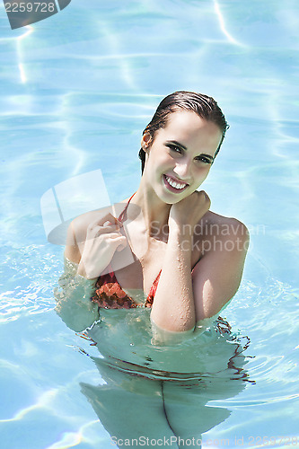 Image of Happy woman in water