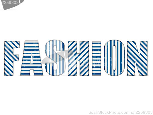 Image of Fashion Glamour Letters with Blue Stripe Pattern