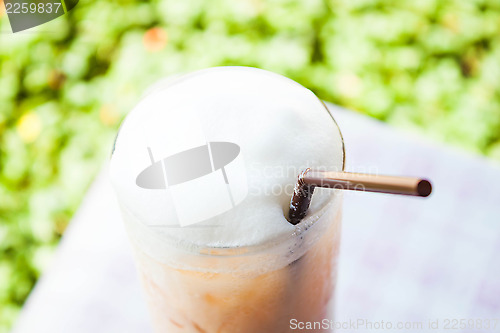 Image of Iced thai milk tea with milk foam