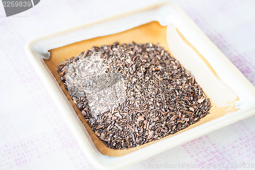 Image of Close up dry leaves of thai tea