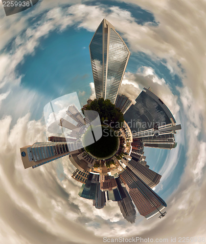 Image of Skyline of Charlotte Towers mini planet