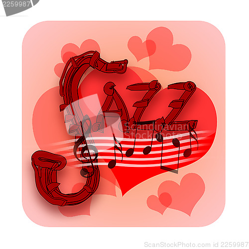 Image of Jazz music and love hearts