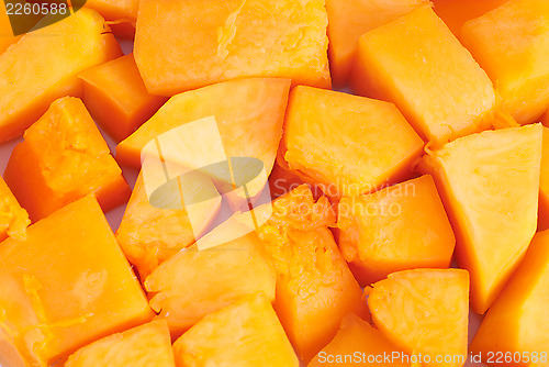 Image of Slices of pumpkin close up as  background 