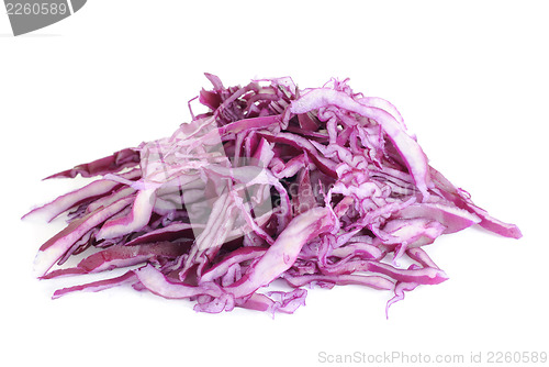 Image of Sliced violet cabbage isolated on the white background 