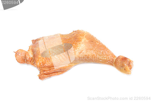 Image of chicken leg on a white background 