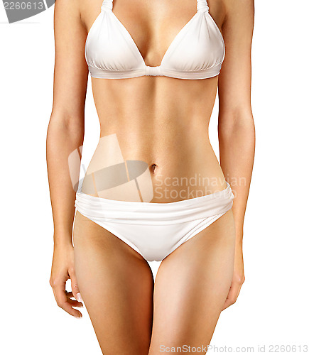 Image of body of woman on white background l