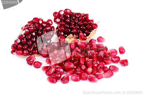 Image of pomegranate isolated on white background 