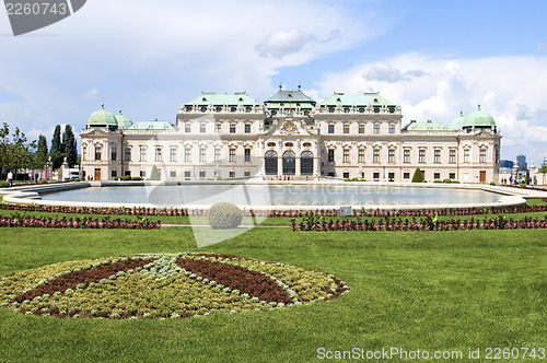 Image of Upper Belvedere Palace Castle Vienna Austria Europe with landsca