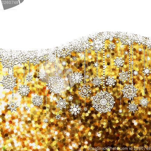 Image of Christmas background with snowflakes. EPS 8