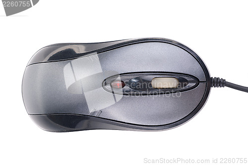 Image of grey -black laser computer mouse isolated on white background 