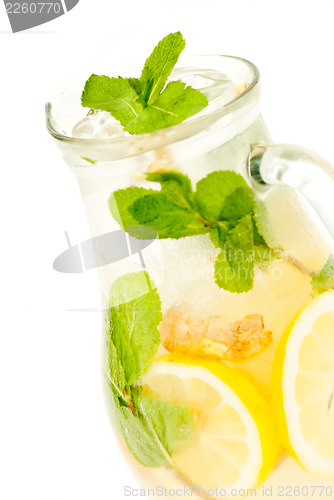 Image of fresh lemonade from lemon ginger and mint