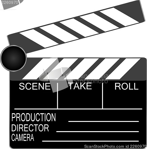 Image of Clapper board isolated on white background